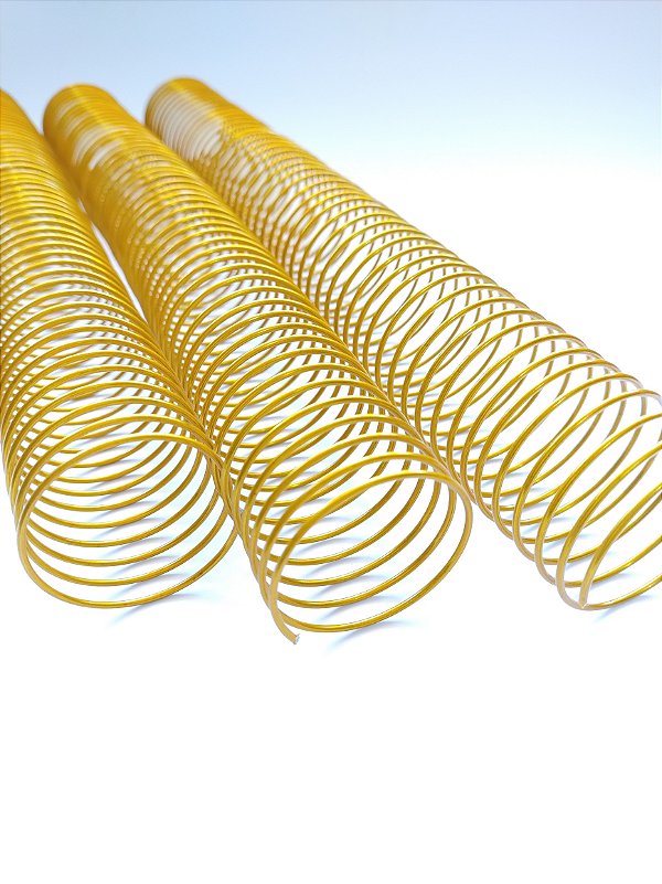 KIT C/03 - Espiral de Aço p/ Encadernação Revestido em Nylon 1 1/2'' (350 fls) Passo 4X1 - DOURADO