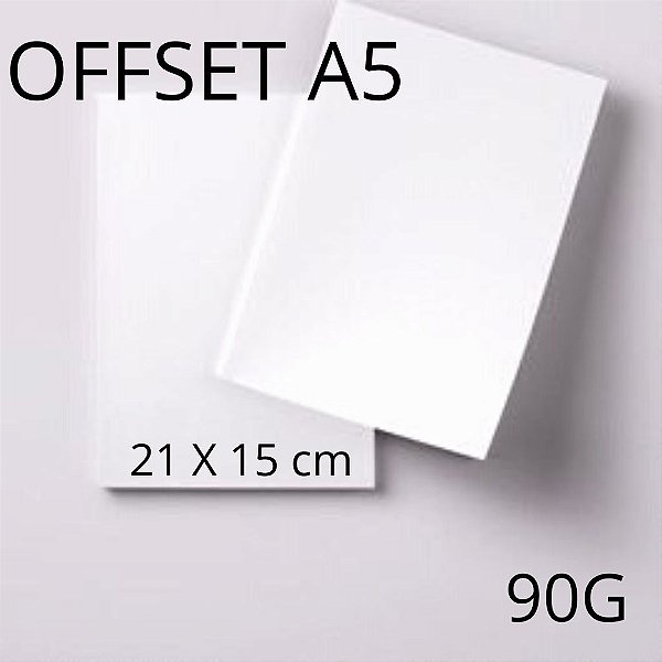 Papel Offset A5 ( 21 x 15cm) para Agenda e Blocos - 90g/m2