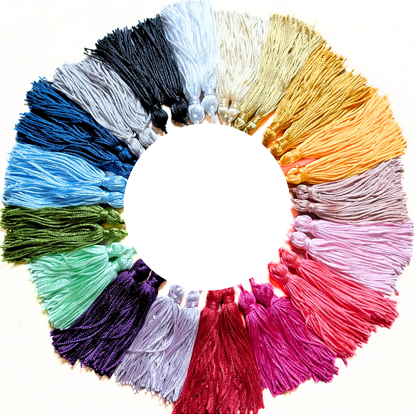 Pingente de Seda/ Tassel / Franja / Aplique de seda Luli 7,5cm - Tassel (Várias Cores)