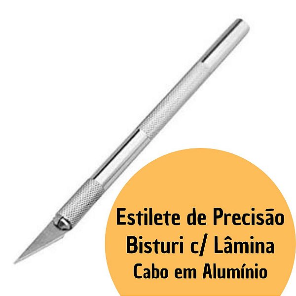 Estilete Cabo Metal/ Bisturi De Precisão Artesanato c/ Lâmina