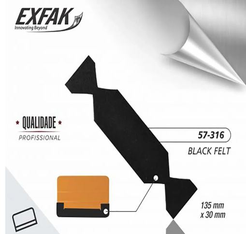 Kit de Feltro bala preto para espátula/ plotagem/cartonagem - 5 unidades Exfak