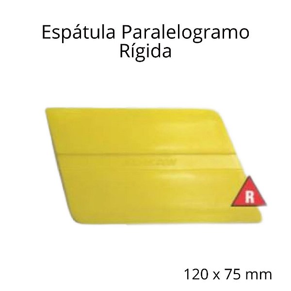 Espátula/Dobradeira Cartonagem/ Plotagem Paralelogramo Amarela Rígida 120 x 75mm