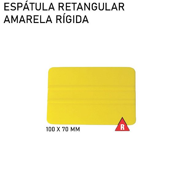 Espátula Retangular Amarela Rígida 10x7cm Exfak Profissional