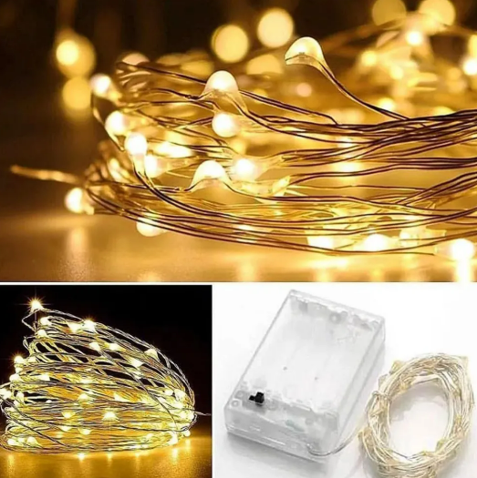 Fio de Fada Luz Led 30 luzes - 3 metros (luz amarela)