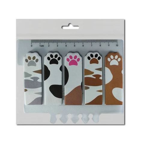 Régua Marca Página com Blocos Adesivos de Papel 100 folhas PATINHAS