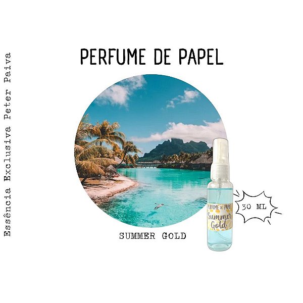 Perfume de Papel /Cheirinho para Embalagem / Aroma para Ambientes - Summer Gold 30 ml