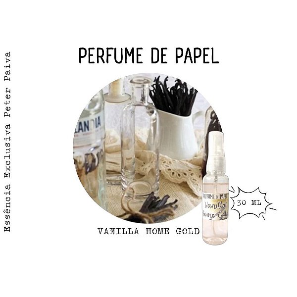 Perfume de Papel / Cheirinho para Embalagem / Aroma para Ambientes- Vanilla Home Gold 30ml