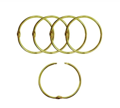 Argolas DOURADAS Articuladas para Cadernos e blocos (VÁRIOS TAMANHOS)