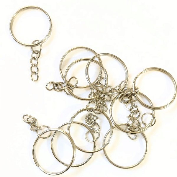 Argola para Chaveiro PRATA Reforçada Luli 25mm - 10 UNIDADES