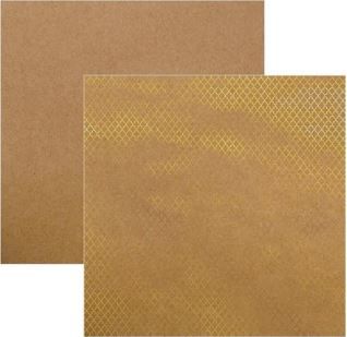 Papel Scrapbook Marroquino Dourado FD Kraft Metalizado 30,5 x 30,5cm