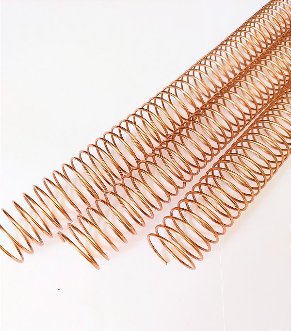 KIT C/03 - Espiral de Aço p/ Encadernação Revestido em Nylon 1/1'' (200 fls) Passo 4X1 - COBRE ROSE