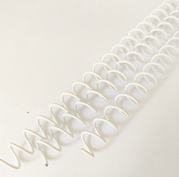 KIT c/3 - Espiral de Aço para Encadernação Revestido em Nylon 5/16'' ( 50 folhas) Passo 3x1 - BRANCO