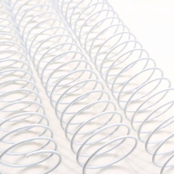 KIT C/03 - Espiral de Aço p/ Encadernação Revestido em Nylon 1 1/4'' (275 fls) Passo 3x1 - BRANCO
