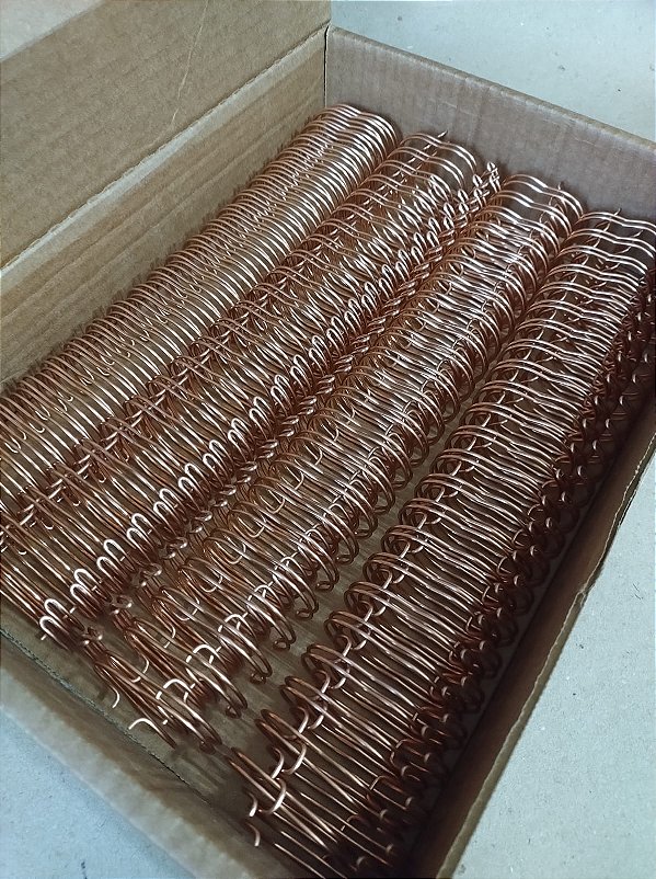 Wire-o para Encadernação A4 Rose Gold 1 1/8 - 250 folhas (passo 2x1) 12 unidades