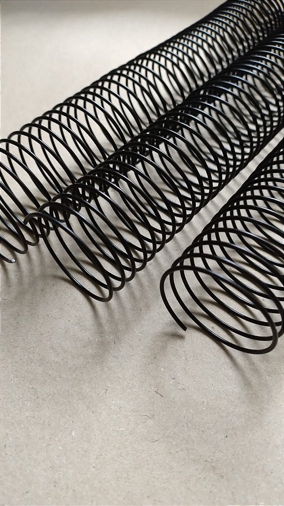 KIT C/03 - Espiral de Aço p/ Encadernação Revestido em Nylon 1 1/2'' (350 fls) Passo 4X1 - PRETO