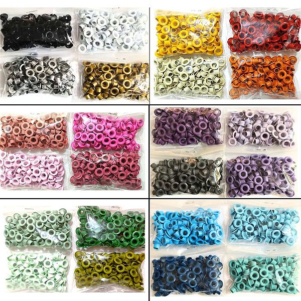 KIT 400 ILHOSES - 100 UNIDADES POR COR / 4 CORES DIFERENTES