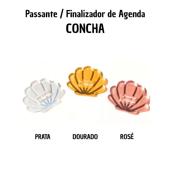 03 Passantes/Finalizadores para Agendas CONCHAS - 3 unidades