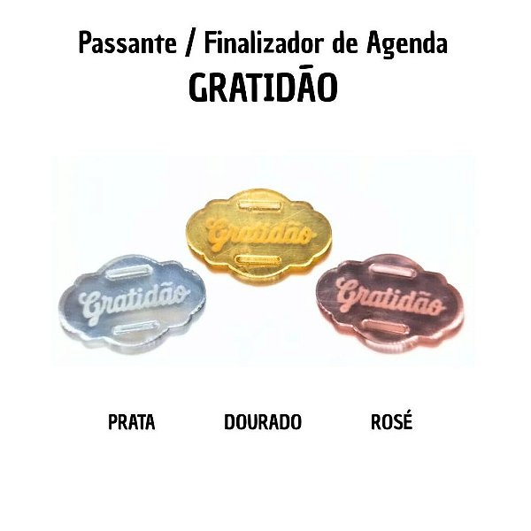 03 Passantes/Finalizadores para Agendas GRATIDÃO - 3 unidades
