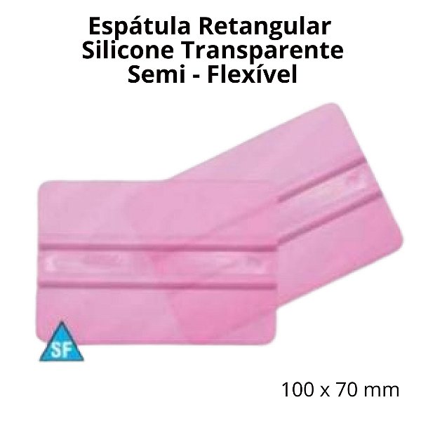Espátula/Dobradeira Cartonagem / Plotagem Silicone Pink Transparente 100x70mm
