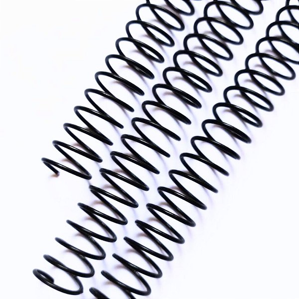 KIT C/03 - Espiral de Aço p/ Encadernação Revestido em Nylon  1/2 (100 fls) Passo 4X1 - PRETO
