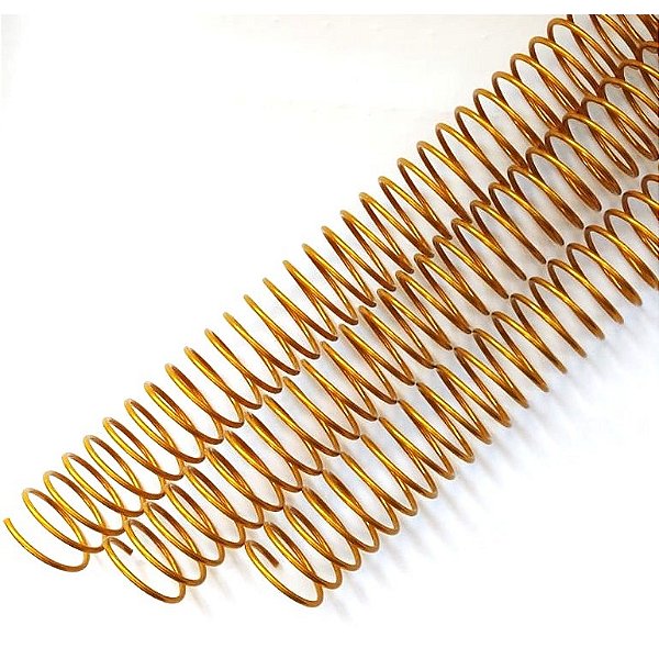 KIT C/03 - Espiral de Aço p/ Encadernação Revestido em Nylon  3/4 (150 fls) Passo 3X1 - DOURADO