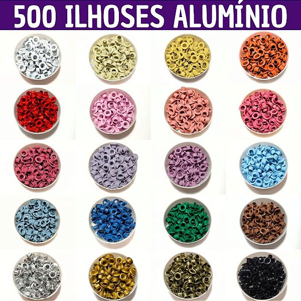Ilhoses Coloridos de Alumínio n.54 - várias cores - 500 unidades