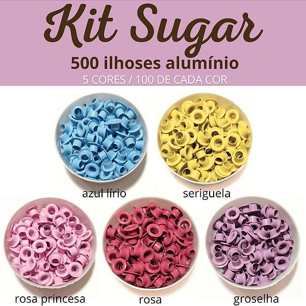 KIT SUGAR - ILHOSES ALUMÍNIO 5 CORES - 500 UNIDADES