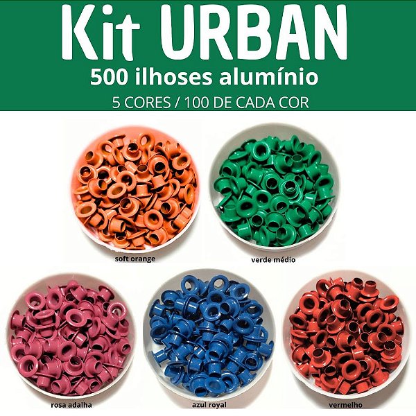 KIT ILHOSES ALUMÍNIO URBAN - 5 CORES - 500 UNIDADES