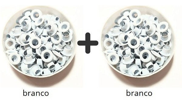 Kit Ilhós Nº54 em Alumínio 200 Unidades Para Customização Papel e Costura Criativa Branco + Branco