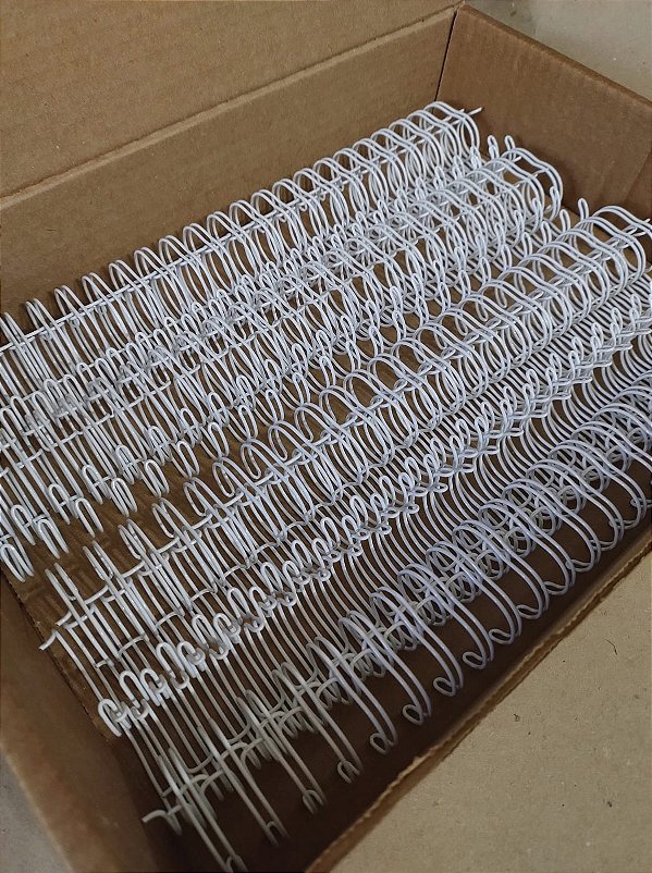 Wire-o para Encadernação A4 Branco 1'' - 200 folhas (passo 2x1) 12 unidades