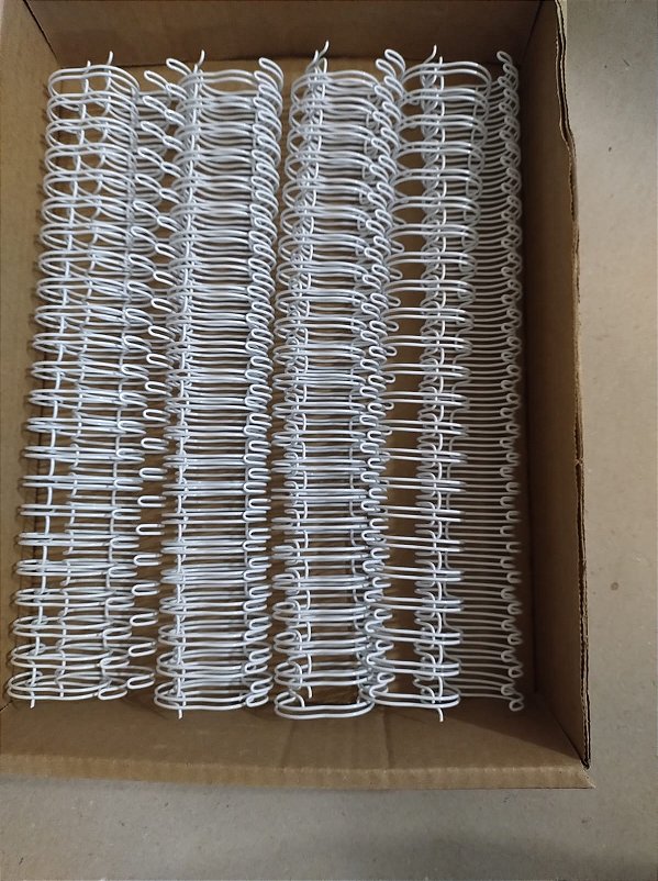 Wire-o para Encadernação A4 Branco 7/8 - 180 folhas (passo 2x1) 12 unidades