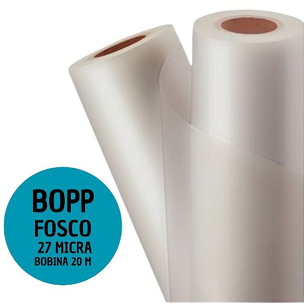 Bobina BOPP FOSCO 27 micras - 22cm x 20 metros