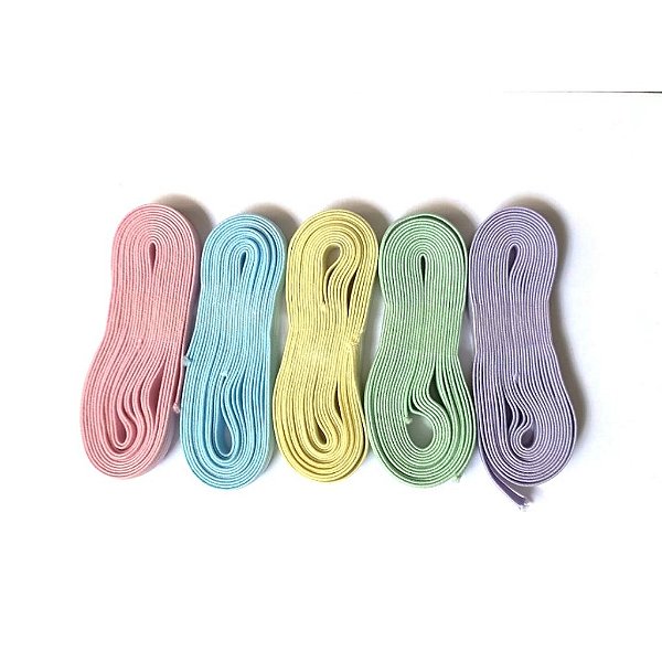 Kit de Elástico Chato 7mm CANDY - 5 CORES - 10 METROS
