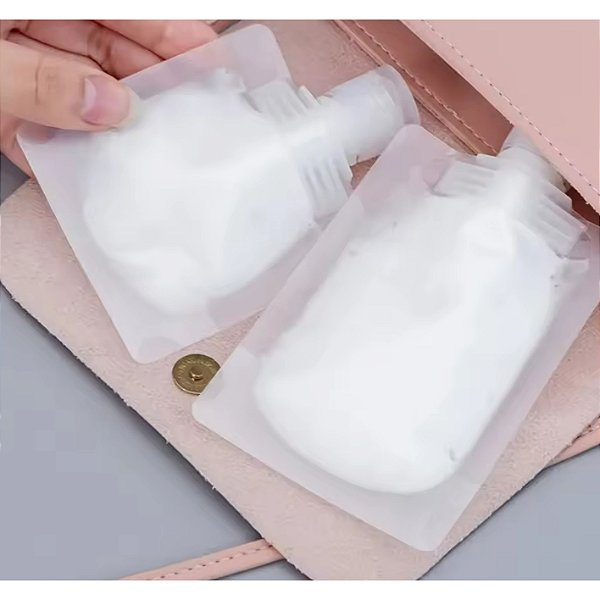 kit para Viagem c/4 frascos Reutilizáveis Multiuso para Cosméticos