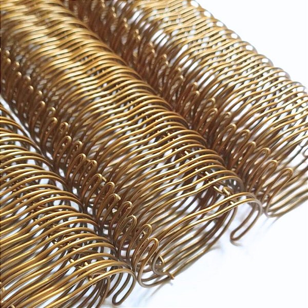 Wire-o para Encadernação A4 Dourado 1 1/4 - 270 folhas (passo 2x1) 12 unidades