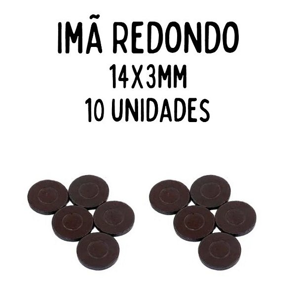 Imã Redondo 14x3mm Imatec - 10 unidades