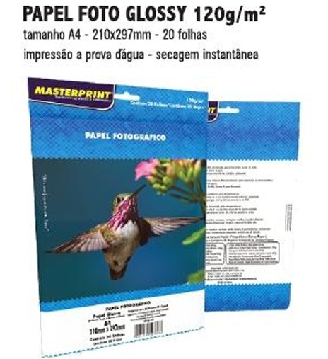MP-PAPEL FOTO GLOSSY 120G/M² A4 - 20FOLHAS