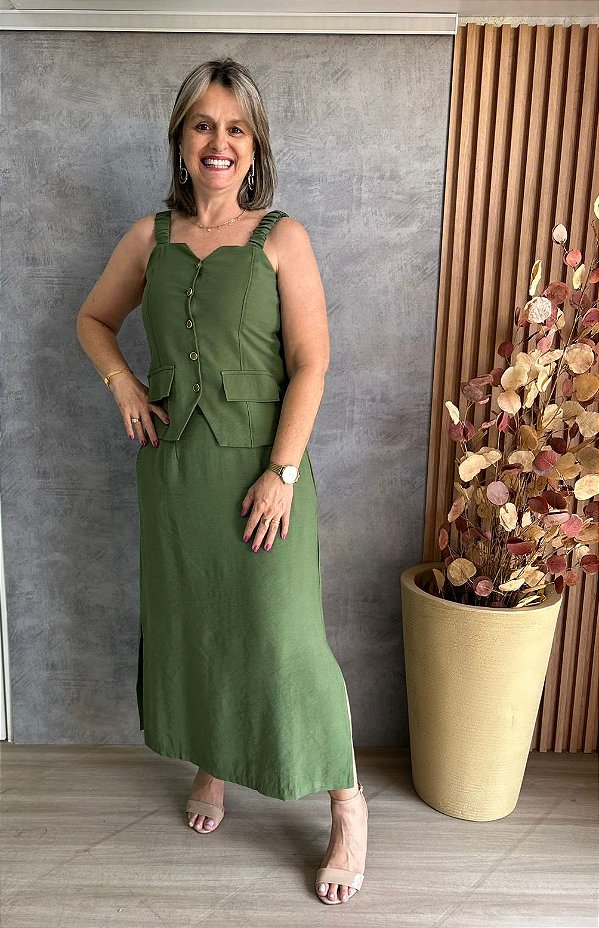 Conjunto Saia Midi Verde