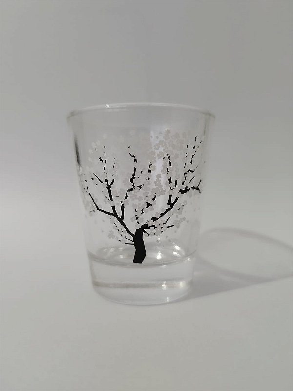 Copo de Soju Shot de Vidro Flor de Cerejeira Muda de Cor