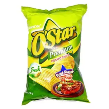 SALGADINHO POTATO CHIPS SABOR BEEF STEAK NEW YORK ORION 30G