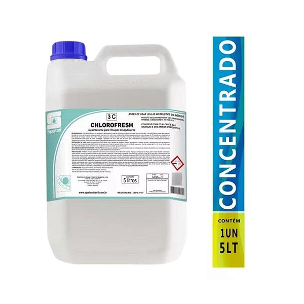 Chlorofresh Desinfetante Para Roupas Hospitalares 5 Litros - Spartan
