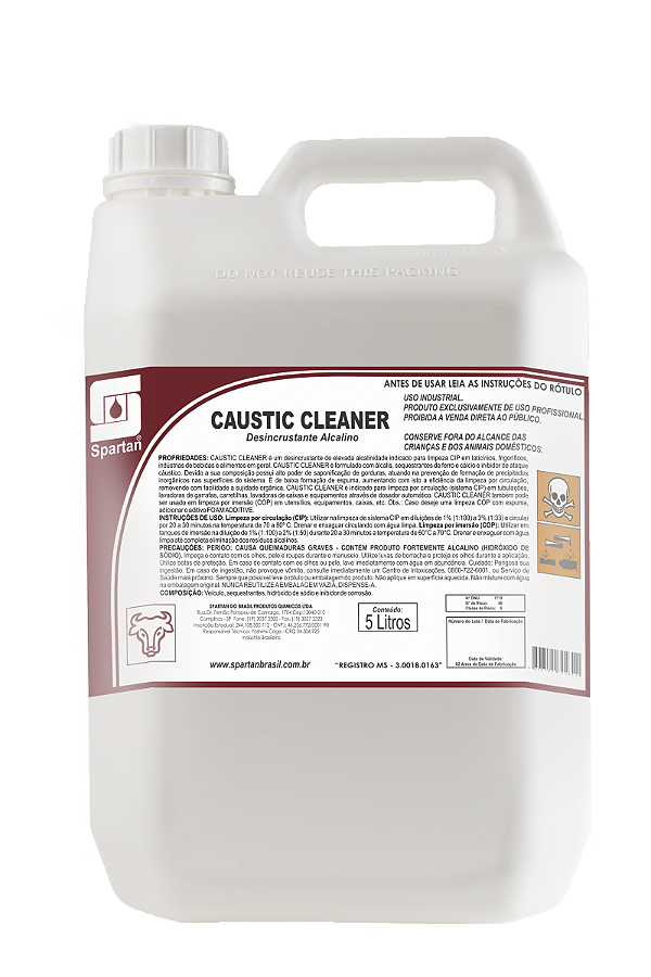 Caustic Cleaner Desincrustante Alcalino - 5 Litros - Spartan