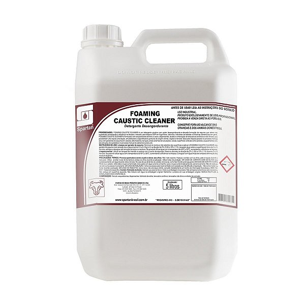 Foaming Caustic Cleaner Detergente Alcalino Desengordurante - 5 Litros - Spartan
