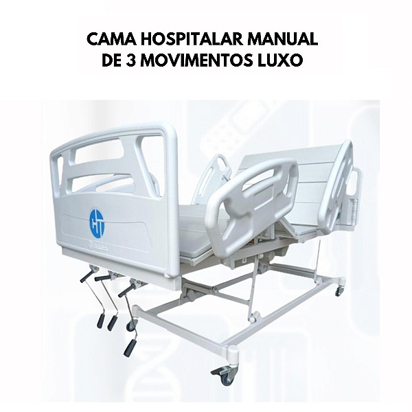 LOCAÇÃO DE CAMA MANUAL HOSPITALAR DE 3 MOVIMENTOS