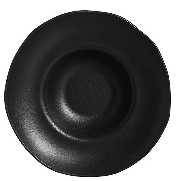 4 Pratos De Massa Orgânico Preto Matte Ø28x6,5cm 450ml