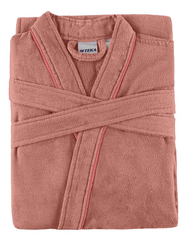 Roupão Adulto Teka Venus Aveludado Rosa