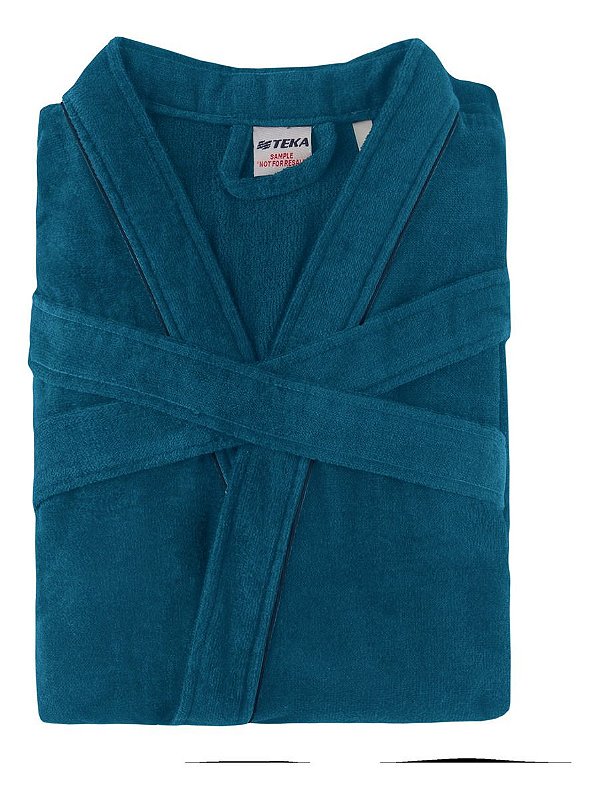 Roupão Adulto Teka Venus Aveludado Azul P