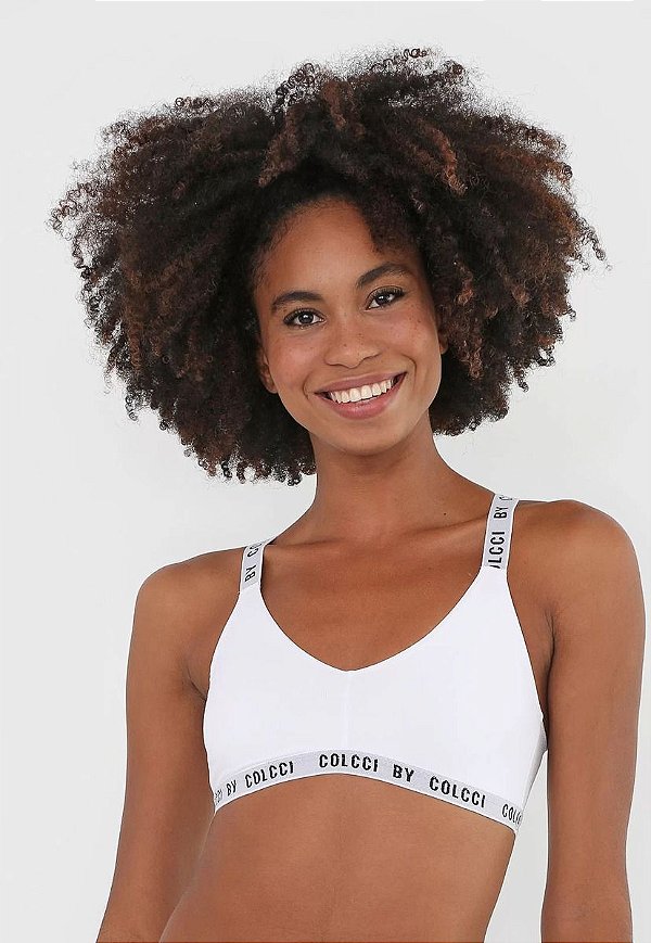 Top Sutiã Colcci Algodão Com Elástico Branco GG
