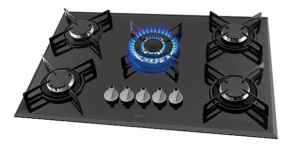 Cooktop Philco Cook Chef 5 Bocas Tripla chama Preto Bivolt