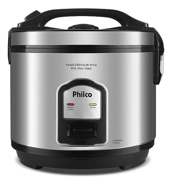 Panela Elétrica De Arroz Philco Ph5p Visor Glass Inox